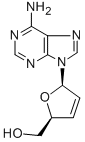 结构式 CAS# 7057-48-9, 2',3'-二脱氧-2',3'-二去氢腺苷