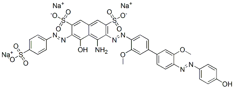 CAS#: 70632-07-4， Trisodium 4-Amino-5-Hydroxy-3-[[4'-[(4-Hydroxyphenyl)Azo]-3,3'-Dimethoxy[1,1'-Biphenyl]-4-Yl]Azo]-6-[(4-Sulphonatophenyl)Azo]Naphthalene-2,7-Disulphonate