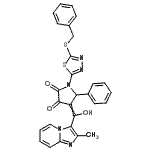 CAS#: 7067-29-0， 1-[5-(Benzylsulfanyl)-1,3,4-thiadiazol-2-yl]-4-[hydroxy(2-methylimidazo[1,2-a]pyridin-3-yl)methylene]-5-phenyl-2,3-pyrrolidinedione