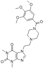 CAS#: 70919-91-4， 3,7-Dihydro-1,3-Dimethyl-7-(2-(4-(3,4,5-Trimethoxybenzoyl)-1-Piperazinyl)Ethyl)-1H-Purine-2,6-Dione