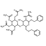 CAS#: 71208-01-0， Benzyl 2-acetamido-6-O-benzyl-2-deoxy-4-O-(2,3,4,6-tetra-O-acetylhexopyranosyl)hexopyranoside