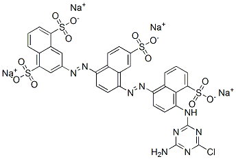 CAS#: 71412-36-7， Tetrasodium 3-[[4-[[4-[(4-Amino-6-Chloro-1,3,5-Triazin-2-Yl)Amino]-5-Sulphonato-1-Naphthyl]Azo]-6-Sulphonato-1-Naphthyl]Azo]Naphthalene-1,5-Disulphonate