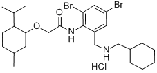CAS#: 71420-36-5， N-[2,4-Dibromo-6-[(Cyclohexylmethylamino)Methyl]Phenyl]-2-[[5-Methyl-2-(1-Methylethyl)Cyclohexyl]Oxy]-Acetamide Hydrochloride (1:1)