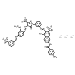 CAS#: 71701-23-0， Trisodium 1-[3-({6-[(4-aminobenzoyl)amino]-1-hydroxy-3-sulfonato-2-naphthyl}diazenyl)phenyl]-4-({2-methoxy-4-[(3-sulfonatophenyl)diazenyl]phenyl}diazenyl)-5-oxo-4,5-dihydro-1H-pyrazole-3-carboxylate