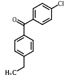 structure of CAS# 71766-56-8, (4-Chlorophenyl)(4-ethylphenyl)methanone;4-Chloro-4'-ethylbenzophenone;ZINC04242446