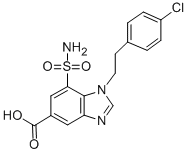 CAS#: 72020-21-4， 1-[2-(4-Chlorophenyl)Ethyl]-7-Sulfamoylbenzimidazole-5-Carboxylic Acid