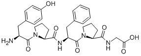 structure of CAS# 72122-63-5, L-Tyrosyl-L-Prolyl-L-Phenylalanyl-L-Prolyl-Glycine;2-[[(2S)-1-[(2S)-2-[[1-[(2S)-2-Amino-3-(4-Hydroxyphenyl)Propanoyl]Pyrrolidine-2-Carbonyl]Amino]-3-Phenyl-Propanoyl]Pyrrolidine-2-Carbonyl]Amino]Acetic Acid;2-[[[(2S)-1-[(2S)-2-[[[1-[(2S)-2-Amino-3-(4-Hydroxyphenyl)-1-Oxopropyl]-2-Pyrrolidinyl]-Oxomethyl]Amino]-1-Oxo-3-Phenylpropyl]-2-Pyrrolidinyl]-Oxomethyl]Amino]Acetic Acid;2-[[(2S)-1-[(2S)-2-[[1-[(2S)-2-Amino-3-(4-Hydroxyphenyl)Propanoyl]Pyrrolidin-2-Yl]Carbonylamino]-3-Phenyl-Propanoyl]Pyrrolidin-2-Yl]Carbonylamino]Ethanoic Acid