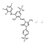 CAS#: 72138-93-3， Disodium 3-[(5-chloro-2,6-difluoro-4-pyrimidinyl)amino]-4-methyl-5-{[3-methyl-5-oxo-1-(4-sulfonatophenyl)-4,5-dihydro-1H-pyrazol-4-yl]diazenyl}benzenesulfonate