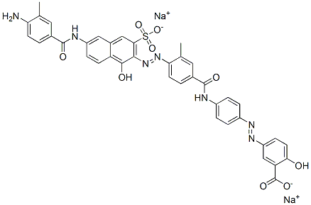 CAS#: 72152-67-1， Disodium (3E)-3-[[4-[[4-[(2Z)-2-[6-[(4-Amino-3-Methylbenzoyl)Amino]-1-Oxo-3-Sulfonatonaphthalen-2-Ylidene]Hydrazinyl]-3-Methylbenzoyl]Amino]Phenyl]Hydrazinylidene]-6-Oxocyclohexa-1,4-Diene-1-Carboxylate