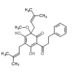 CAS#: 72247-83-7， 3,5-Dihydroxy-6-methoxy-4,6-bis(3-methyl-2-buten-1-yl)-2-(3-phenylpropanoyl)-2,4-cyclohexadien-1-one
