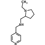 structure of CAS# 726162-94-3, 1-(1-Ethyl-2-pyrrolidinyl)-N-(4-pyridinylmethyl)methanamine;(1-Ethyl-pyrrolidin-2-ylmethyl)-pyridin-4-ylmethyl-amine;[(1-ethylpyrrolidin-2-yl)methyl](pyridin-4-ylmethyl)amine;1-(1-ethylpyrrolidin-2-yl)-N-(pyridin-4-ylmethyl)methanamine