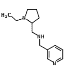 structure of CAS# 726163-38-8, 1-(1-Ethyl-2-pyrrolidinyl)-N-(3-pyridinylmethyl)methanamine;(1-Ethyl-pyrrolidin-2-ylmethyl)-pyridin-3-ylmethyl-amine;1-(1-ethylpyrrolidin-2-yl)-N-(pyridin-3-ylmethyl)methanamine;N-[(1-eth<wbr>ylpyrroli<wbr>din-2-yl)<wbr>methyl]-N<wbr>-(pyridin<wbr>-3-ylmeth<wbr>yl)amine