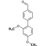 structure of CAS# 728919-17-3, 2',4'-Dimethoxy-4-biphenylcarbaldehyde;[1,1'-BIPHENYL]-4-CARBOXALDEHYDE,2',4'-DIMETHOXY-;2',4'-Dimethoxy-biphenyl-4-carbaldehyde;ZINC02528996