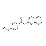 structure of CAS# 73100-63-7, 1-(4-Methoxyphenyl)-2-(2-quinoxalinyl)ethanone;1-(4-Methoxyphenyl)-2-quinoxalin-2-ylethanone;MFCD04037913;ZINC00154032