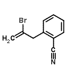 structure of CAS# 731772-25-1, 2-(2-Bromo-2-propen-1-yl)benzonitrile;2-(2-Bromoallyl)benzonitrile;2-bromo-3-(2-cyanophenyl)-1-propene;2-Bromo-3-(2-cyanophenyl)prop-1-ene
