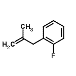 structure of CAS# 731772-97-7, 1-Fluoro-2-(2-methyl-2-propen-1-yl)benzene;1-fluoro-2-(2-methylallyl)benzene;3-(2-fluorophenyl)-2-methyl-1-propene;BENZENE,1-FLUORO-2-(2-METHYL-2-PROPEN-1-YL)-