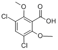 structure of CAS# 73219-91-7, 3,5-Dichloro-2,6-Dimethoxybenzoate;3,5-Dichloro-2,6-Dimethoxy-Benzoate;Zinc00093126