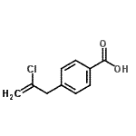 structure of CAS# 732249-50-2, 4-(2-Chloro-2-propen-1-yl)benzoic acid;4-(2-chloro-2-propenyl)benzoic acid;4-(2-CHLORO-ALLYL)-BENZOIC ACID