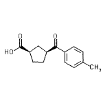 structure of CAS# 732252-10-7, (1R,3S)-3-(4-Methylbenzoyl)cyclopentanecarboxylic acid;cis-3-(4-Methylbenzoyl)cyclopentane-1-carboxylic acid