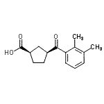 结构式 CAS# 732252-91-4, (1R,3S)-3-(2,3-二甲基苯甲酰)环戊烷羧酸