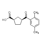 结构式 CAS# 732253-05-3, (1R,3S)-3-(2,5-二甲基苯甲酰)环戊烷羧酸