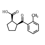 结构式 CAS# 732253-35-9, (1R,2S)-2-(2-甲基苯甲酰)环戊烷羧酸