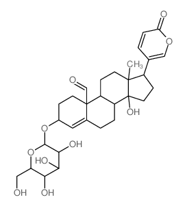 CAS#: 73309-75-8， 14-Hydroxy-13-Methyl-17-(6-Oxopyran-3-Yl)-3-[3,4,5-Trihydroxy-6-(Hydroxymethyl)Oxan-2-Yl]Oxy-1,2,3,6,7,8,9,11,12,15,16,17-Dodecahydrocyclopenta[a]Phenanthrene-10-Carbaldehyde