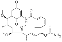 structure of CAS# 73341-72-7, [(2R,3S,6S,7R,8E,11S,12Z,14E)-2,5,6-Trimethoxy-3,7,9,11,15-Pentamethyl-16,20,22-Trioxo-17-Azabicyclo[16.3.1]Docosa-1(21),8,12,14,18-Pentaen-10-Yl] Carbamate;Carbamic Acid [(2R,3S,6S,7R,8E,11S,12Z,14E)-2,5,6-Trimethoxy-3,7,9,11,15-Pentamethyl-16,20,22-Trioxo-17-Azabicyclo[16.3.1]Docosa-1(21),8,12,14,18-Pentaen-10-Yl] Ester;Carbamic Acid [(2R,3S,6S,7R,8E,11S,12Z,14E)-16,20,22-Triketo-2,5,6-Trimethoxy-3,7,9,11,15-Pentamethyl-17-Azabicyclo[16.3.1]Docosa-1(21),8,12,14,18-Pentaen-10-Yl] Ester;C-14919 E-1