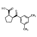 结构式 CAS# 733740-22-2, (1R,2S)-2-(3,5-二甲基苯甲酰)环戊烷羧酸