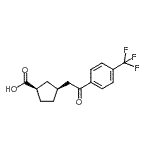 结构式 CAS# 733740-47-1, (1R,3S)-3-{2-氧代-2-[4-(三氟甲基)苯基]乙基}环戊烷羧酸