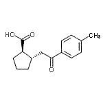 structure of CAS# 733740-54-0, (1R,2S)-2-[2-(4-Methylphenyl)-2-oxoethyl]cyclopentanecarboxylic acid;trans-2-[<wbr>2-(4-meth<wbr>ylphenyl)<wbr>-2-oxoeth<wbr>yl]cyclop<wbr>entane-1-<wbr>carboxyli<wbr>c acid