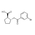 结构式 CAS# 733740-61-9, (1R,2S)-2-[2-(3-溴苯基)-2-氧代乙基]环戊烷羧酸