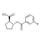 结构式 CAS# 733740-65-3, (1R,2S)-2-[2-(3-氟苯基)-2-氧代乙基]环戊烷羧酸