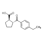 structure of CAS# 733740-94-8, (1R,2R)-2-(4-Ethylbenzoyl)cyclopentanecarboxylic acid;trans-2-(4-ethylbenzoyl)cyclopentane-1-carboxylic acid