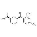 structure of CAS# 735269-83-7, (1R,3S)-3-(2,4-Dimethylbenzoyl)cyclohexanecarboxylic acid;cis-3-(2,4-dimethylbenzoyl)cyclohexane-1-carboxylic acid