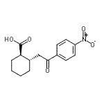 structure of CAS# 735275-03-3, (1R,2S)-2-[2-(4-Nitrophenyl)-2-oxoethyl]cyclohexanecarboxylic acid;trans-2-[<wbr>2-oxo-2-(<wbr>4-nitroph<wbr>enyl)ethy<wbr>l]cyclohe<wbr>xane-1-ca<wbr>rboxylic <wbr>acid