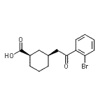 structure of CAS# 735275-20-4, (1R,3S)-3-[2-(2-Bromophenyl)-2-oxoethyl]cyclohexanecarboxylic acid;cis-3-[2-<wbr>(2-bromop<wbr>henyl)-2-<wbr>oxoethyl]<wbr>cyclohexa<wbr>ne-1-carb<wbr>oxylic ac<wbr>id