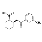 structure of CAS# 736136-30-4, (1R,2R)-2-[2-(3-Methylphenyl)-2-oxoethyl]cyclohexanecarboxylic acid;cis-2-[2-<wbr>(3-Methyl<wbr>phenyl)-2<wbr>-oxoethyl<wbr>]cyclohex<wbr>ane-1-car<wbr>boxylic a<wbr>cid