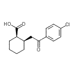 structure of CAS# 736136-41-7, (1R,2R)-2-[2-(4-Chlorophenyl)-2-oxoethyl]cyclohexanecarboxylic acid;cis-2-[2-<wbr>(4-chloro<wbr>phenyl)-2<wbr>-oxoethyl<wbr>]cyclohex<wbr>ane-1-car<wbr>boxylic a<wbr>cid;cis-2-[2-<wbr>(4-Chloro<wbr>phenyl)-2<wbr>-oxoethyl<wbr>]-cyclohe<wbr>xane-1-ca<wbr>rboxylic <wbr>acid;MFCD01311359