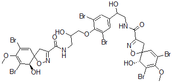 CAS#: 73622-22-7， (6R)-7,9-Dibromo-N-[3-[2,6-Dibromo-4-[2-[[(6R)-7,9-Dibromo-6-Hydroxy-8-Methoxy1-Oxa-2-Azaspiro[4.5]Deca-2,7,9-Triene-3-Carbonyl]Amino]-1-Hydroxyethyl]Phenoxy]-2-Hydroxypropyl]-6-Hydroxy-8-Methoxy-1-Oxa-2-Azaspiro[4.5]Deca-2,7,9-Triene-3-Carboxamide