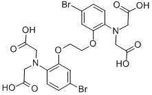 结构式 CAS# 73630-11-2, N,N'-[1,2-乙烷二基二[氧基(4-溴-2,1-亚苯基)]]二[N-(羧甲基)-甘氨酸]