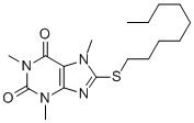 CAS#: 73747-38-3， 1,3,7-Trimethyl-8-Nonylsulfanylpurine-2,6-Dione