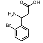 structure of CAS# 737751-95-0, 3-Amino-3-(2-bromophenyl)propanoic acid;(R)-3-Amino-3-(2-bromophenyl)propionic acid;(S)-3-Amino-3-(2-bromophenyl)propionic acid;3-(2-bromophenyl)-β-alanine
