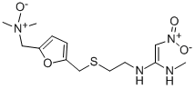 structure of CAS# 73857-20-2, Ranitidine-N-Oxide;N,N-Dimethyl-1-[5-[2-[[(E)-1-Methylamino-2-Nitro-Vinyl]Amino]Ethylsulfanylmethyl]-2-Furyl]Methanamine Oxide;N,N-Dimethyl-1-[5-[[2-[[(E)-1-Methylamino-2-Nitrovinyl]Amino]Ethylthio]Methyl]-2-Furyl]Methanamine Oxide;N,N-Dimethyl-1-[5-[[2-[[(E)-1-Methylamino-2-Nitro-Vinyl]Amino]Ethylthio]Methyl]-2-Furyl]Methanamine Oxide
