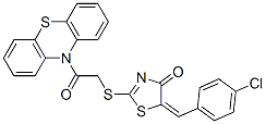 CAS#: 73986-64-8， (5E)-5-[(4-Chlorophenyl)Methylidene]-2-(2-Oxo-2-Phenothiazin-10-Ylethyl)Sulfanyl-1,3-Thiazol-4-One