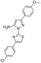 CAS#: 74101-22-7， 2-[4-(4-Chlorophenyl)-1,3-Thiazol-2-Yl]-5-(4-Methoxyphenyl)Pyrazol-3-Amine