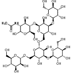 CAS#: 74385-50-5， alpha-D-Mannopyranosyl-(1->3)-[alpha-D-mannopyranosyl-(1->3)-[alpha-D-mannopyranosyl-(1->6)]-alpha-D-mannopyranosyl-(1->6)]-beta-D-mannopyranosyl-(1->4)-2-acetamido-2-deoxy-D-glucopyranose