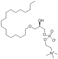 structure of CAS# 74430-89-0, 1-O-Octadecyl-Sn-Glycero-3-Phosphocholine;1-O-OCTADECYL-SN-GLYCERYL-3-PHOSPHORYLCHOLINE;1-O-OCTADECYL-SN-GLYCERO-3-PHOSPHORYLCHOLINE;Γ-O-Octadecyl-L-Α-Lysophosphatidylcholine