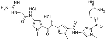 CAS#: 74671-13-9， N-[5-[(3-Amino-3-Iminopropyl)Carbamoyl]-1-Methylpyrrol-3-Yl]-4-[[4-[[2-(Diaminomethylideneamino)Acetyl]Amino]-1-Methylpyrrole-2-Carbonyl]Amino]-1-Methylpyrrole-2-Carboxamide Dihydrochloride