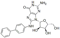 CAS#: 74764-35-5， 2-Amino-9-[(2R,3R,4S,5R)-3,4-Dihydroxy-5-(Hydroxymethyl)Oxolan-2-Yl]-8-[(4-Phenylphenyl)Amino]-3H-Purin-6-One